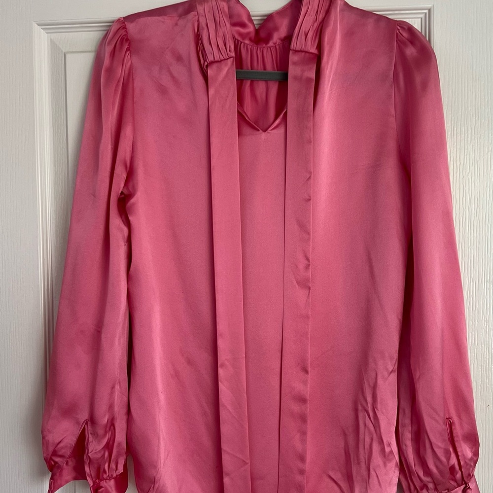 Bubble gum pink silk blouse